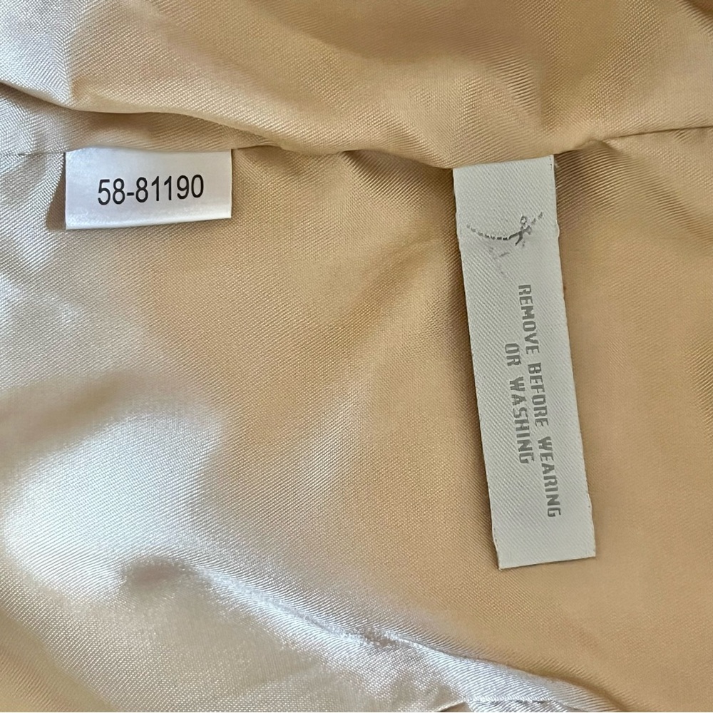 Ann Taylor Suede Leather Jacket Button Blazer Beige Neutral Size 12 - Picture 3 of 10
